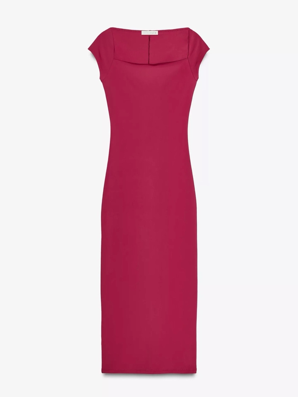 NWT Zara Cap Sleeve Square Neck Maxi Dress Dark Red Sz M BODYCON SEXY STRETCHY!